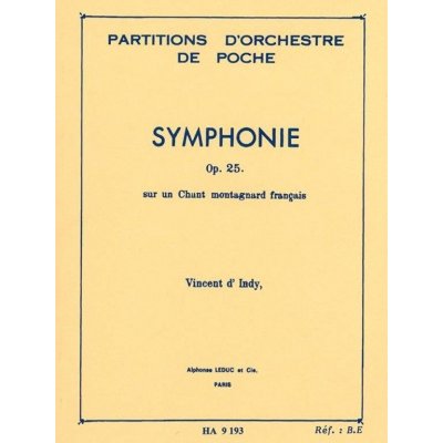 Vincent d'Indy: Symphonie Sur Un Chant Montagnard Français Op.25 noty partitura