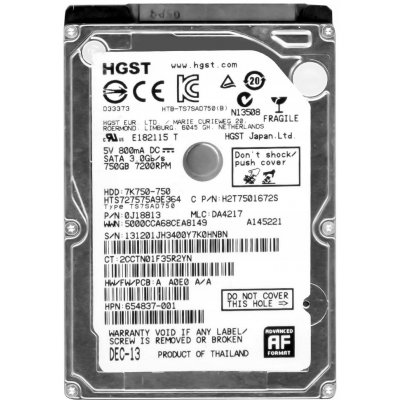 Hitachi 750GB SATA II 2,5", HTS727575A9E364