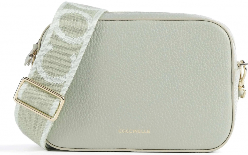 Coccinelle kožená crossbody kabelka malá zelená mentol