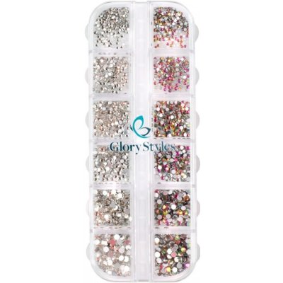 GloryStyles Sada kamínků na nehty 02 mix crystal/flame – Zboží Dáma
