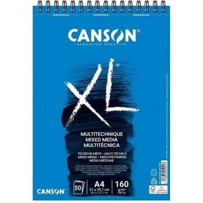 Canson XL Mixed Media Skicák v kroužkové vazbě A4 160g 50 listů – Hledejceny.cz