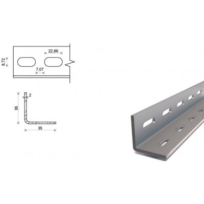 Děrovaný L profil pozinkovaný 35x35x2 – Hledejceny.cz