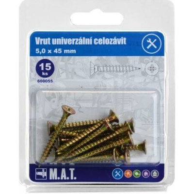 M.A.T. GROUP vrut un.celozávit 5,0x 45mm ZZ (15ks) – Hledejceny.cz