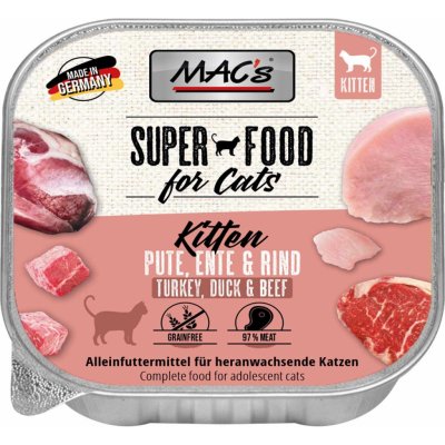 MAC's Kitten krůtí kachní a hovězí maso 16 x 100 g – Zboží Mobilmania