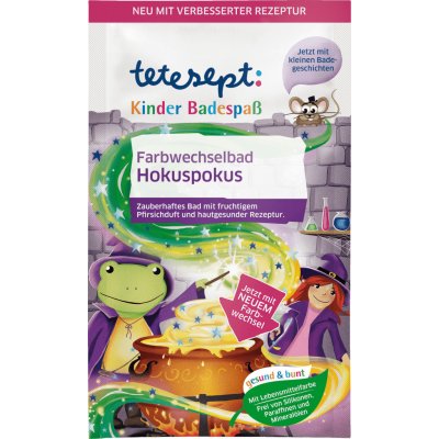 Tetesept Hokuspokus koupelová sůl s kouzelnou změnou barev při koupeli pro děti 50 g – Zboží Mobilmania