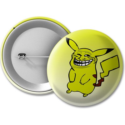 MemeMerch placka Troll Face Pikachu