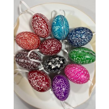 Ručně malované velikonoční kachní vejce na zavěšení, 1ks