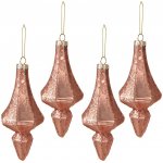Clayre & Eef 4ks růžová vánoční ozdoba baňka XL Ø 6*15 cm – Hledejceny.cz