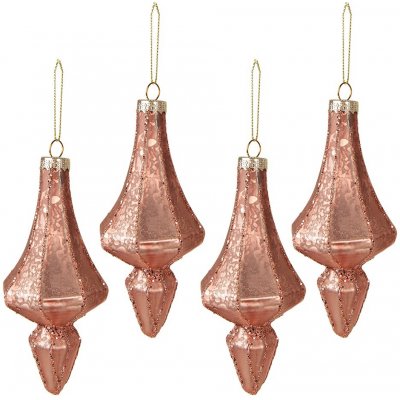 Clayre & Eef 4ks růžová vánoční ozdoba baňka XL Ø 6*15 cm – Hledejceny.cz
