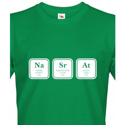 Bezvatriko tričko s potiskem NaSrAt zelená