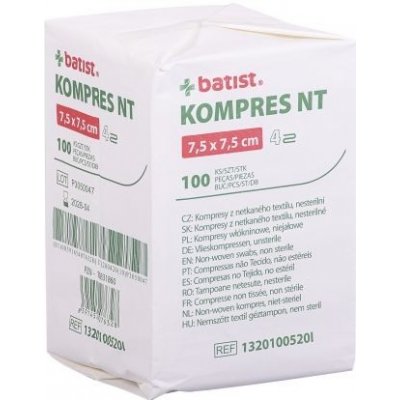 Batist Kompres z netkané textilie nesterilní 7,5 x 7,5 cm 100 ks – Hledejceny.cz