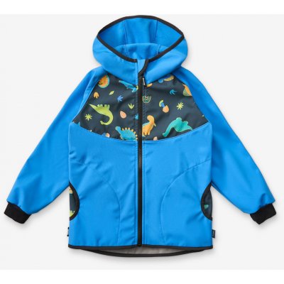 unuo Dětská softshellová bunda s fleecem Basic Modrá Dinosauři – Zbozi.Blesk.cz