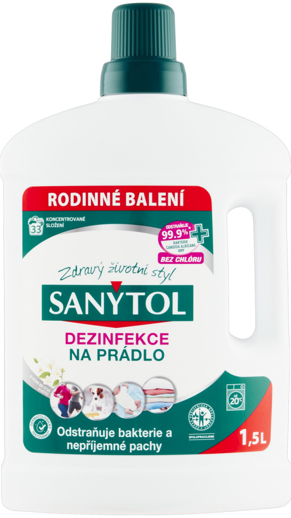Sanytol Dezinfekce na prádlo odstraňuje bakterie a nepříjemné pachy 1 l
