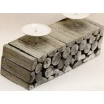 Svícen dřívka šedý s bodci 30*11*8,5 cm – Hledejceny.cz