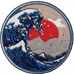 Nažehlovací nášivka The great wave Japonsko. Průměr: 8,8 cm – Zbozi.Blesk.cz