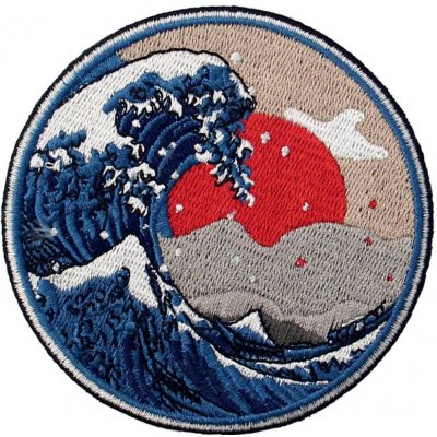 Nažehlovací nášivka The great wave Japonsko. Průměr: 8,8 cm – Zbozi.Blesk.cz