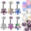 Piercing Šperky4U piercing do pupíku kytičky WP01055-AB