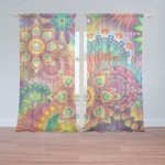 Sablio Záclony Barevné obrazce: 2ks 150x250cm – Hledejceny.cz
