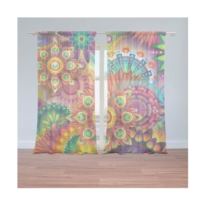 Sablio Záclony Barevné obrazce: 2ks 150x250cm – Hledejceny.cz
