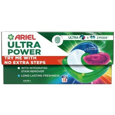 Ariel Ultra Power Pods Color+ kapsle na praní na barevné prádlo 18 PD – Zboží Mobilmania