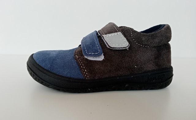 Jonap dětské barefoot kožené B1SV light šedo modrá