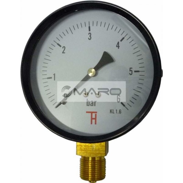 Měření voda, plyn, topení Thermis Manometr standardní 312 spodní ø100 mm, M20x1,5, 0- 6 bar 3126barM20