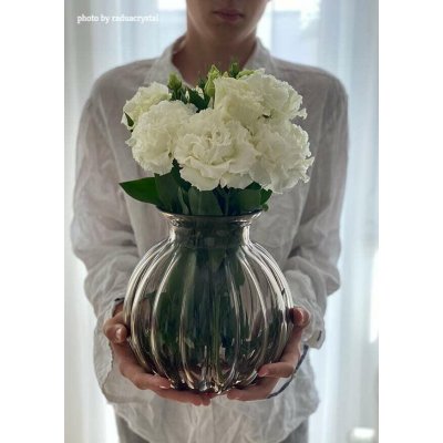 RaduaCrystal Křišťálová váza Maria kouřová Radua Crystal 4 l – Zboží Dáma