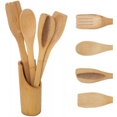 TFY KITCHEN 52759 5dílná sada kuchyňského náčiní, bambusové – Zboží Dáma