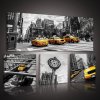 Postershop Obraz na plátně: New York Taxi (1) - set 1ks 80x30 cm a 3ks 25,8x24,8 cm