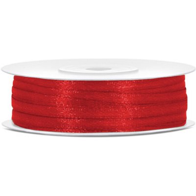 Partydeco stuha saténová 3mm/50m červená – Zboží Dáma