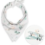 Biante Dětský bavlněný šátek Sandra SA-457 Lišky v letadýlkách na bílém – Zboží Dáma