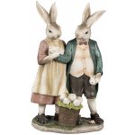 Dekorace králičí taťka s mamkou držící ptáčka - 15*8*26 cm – Hledejceny.cz