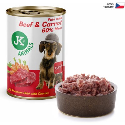 JK Animals Beef & Carrot Premium Paté with Chunks superprémiová masová 400 g – Sleviste.cz