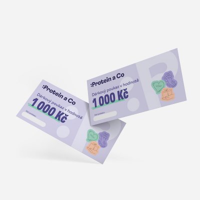 ProteinaCo Dárkový poukaz 500 Kč, 1 000 Kč, 1500 Kč Hodnota: 1 000 Kč – Zbozi.Blesk.cz