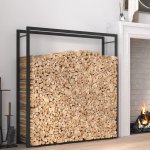 VidaXL Stojan na palivové dřevo matný 110x28x116 Černá – HobbyKompas.cz