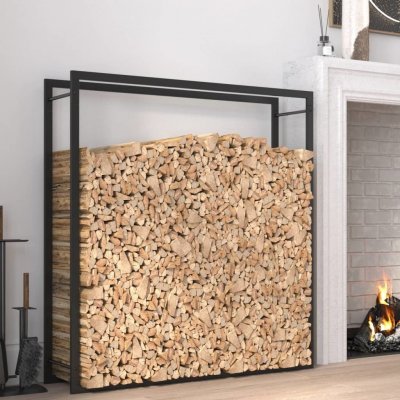 VidaXL Stojan na palivové dřevo matný 110x28x116 Černá – HobbyKompas.cz
