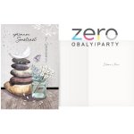 Přání s textem kondolence + obálka - kameny – Zboží Dáma