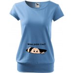 Těhotenské tričko Mám ještě čas? světle modrá – Sleviste.cz