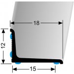 Küberit ukončovací lišta Imitace nerezi 369 N/SK F2 18x12 mm 2,7 m