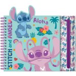 CurePink Kreativní blok v kroužkové vazbě Disney|Lilo & Stitch Stitch a Angel 28 x 25 x 2 cm [ST00080] – Sleviste.cz