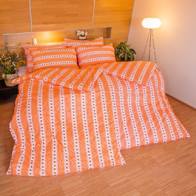 Stanex povlečení bavlna Barunka oranžová LS175 Knoflíkové 140x220 70x90 – Zboží Mobilmania