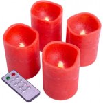 Nexos 33519 Dekorativní LED sada 4 adventní svíčky červená – Hledejceny.cz