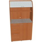 OFFICE PRO HOBIS kancelářská kuchyň bez vybavení, levá - KU 3 0 L, třešeň, šedá roleta – Zboží Mobilmania
