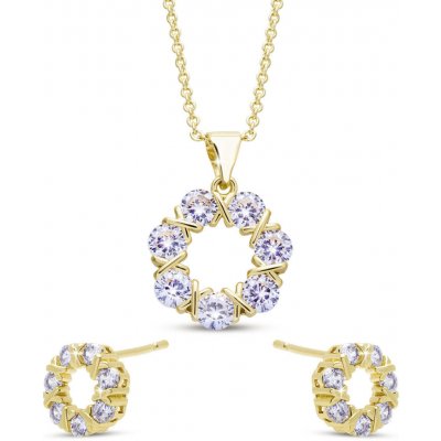 Biju PARIS 10 0059 náušnice a náhrdelník s čirými krystaly v kruhu 10_0059 – Hledejceny.cz