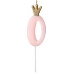 PartyDeco Narozeninová svíčka s číslem 0 růžová – Sleviste.cz