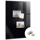 tulup Magnetická Tabule na Zeď Skleněná - Memo Board Kleněnou Přední Stranou - 5 magnetů v balení - 60 x 40 cm - Barva černá