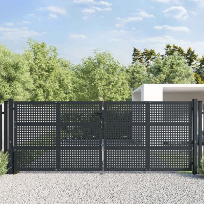 Zahradní branka antracitová 400 x 150 cm ocelová 845544 – Sleviste.cz