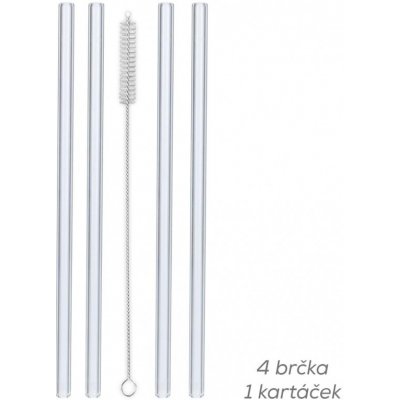 Brčko sklo nápojové 4 ks 20 cm+kartáč - Orion – Zboží Mobilmania