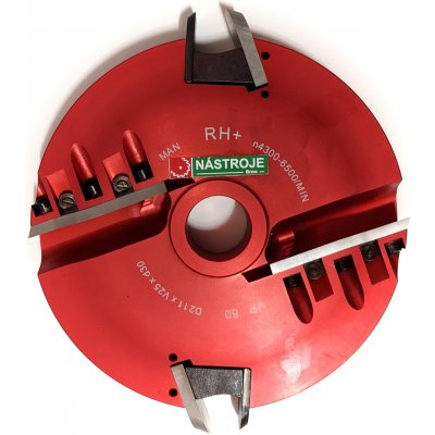 RH+ Fréza na výplně dveří VP-60C D211x25x30 profil C HSS spodní braní Typ nožů: čelní nůž se zkrácenou vlnkou – Zboží Dáma