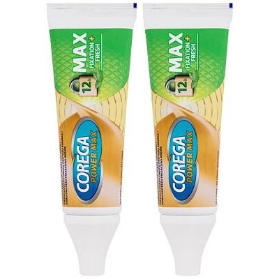 Corega Power Max Fixation+ Fresh Duo se svěží mátovou příchutí 2 x 40 g – Zbozi.Blesk.cz